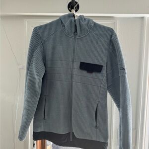 Rapha Light Blue Full-Zip Men's Microgrid Hoody